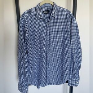Bugatchi Navy Gingham Men's Shirt